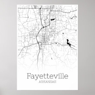 Mapa de Fayetteville - Arkansas - City Map Poster