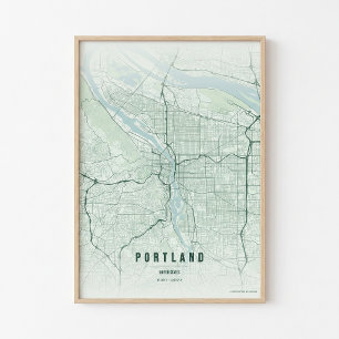Mapa de Floresta de Portland Impressão Arte de Par