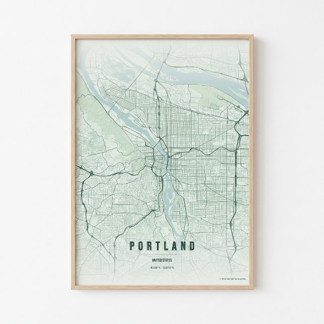 Mapa de Floresta de Portland Impressão Arte de Par (Criador carregado)