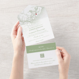 Mapa de Hilton Head SC Casamento Elegante Verde Sa