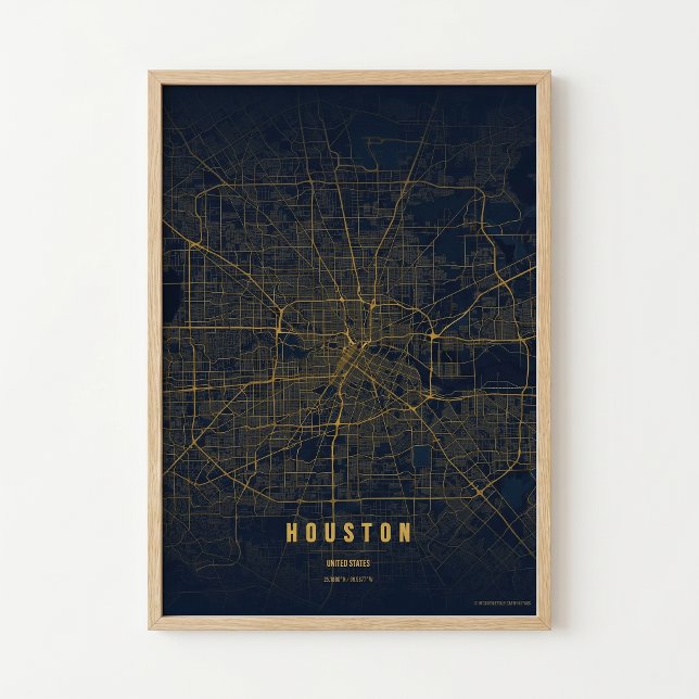 Mapa de Houston Impressão Poster Cidade do Texas A (Criador carregado)