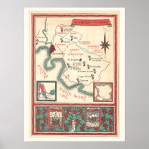 Mapa de Impressão do Vinho de Bordeaux St. Emilion
