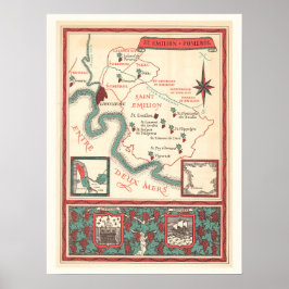 Mapa de Impressão do Vinho de Bordeaux St. Emilion