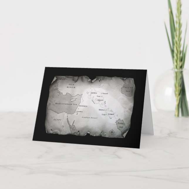 MAPA DE MESOPOTAMIA Cartão de Saudação (Frente)