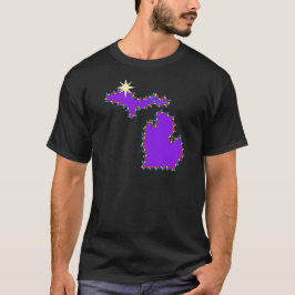 Mapa de Michigan com luzes de Natal unisex T-shirt