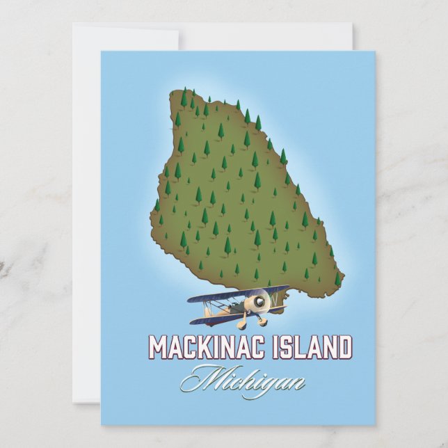 Mapa de Michigan da Ilha Mackinac (Frente)