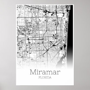 Mapa de Miramar - Florida - poster do mapa da