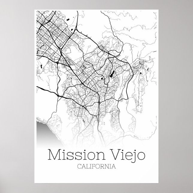 Mapa de Missão Viejo - Califórnia - Poster do Mapa (Frente)