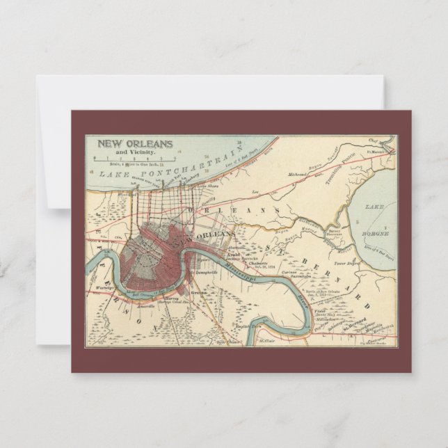 Mapa de Nova Orleans 1900 (Frente)