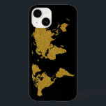 Mapa de ouros da Terra<br><div class="desc">Mapa do Mundo Dourado Faux em preto</div>