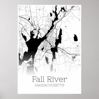 Mapa de outono - Massachusetts - Poster do Mapa da
