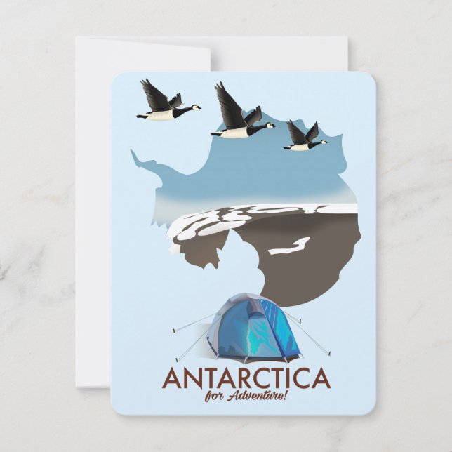 Mapa de pôster de Antártida para viagens de aventu (Frente)