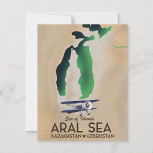 Mapa de poster de viagem do Mar de Aral