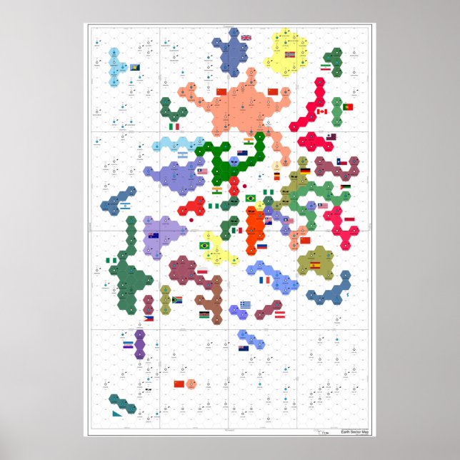 Mapa de Poster do Setor Terrestre (Frente)