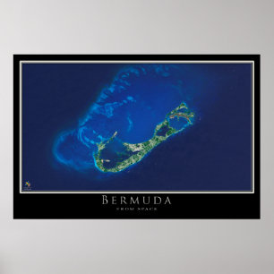 Mapa de Poster por Satélite das Bermudas