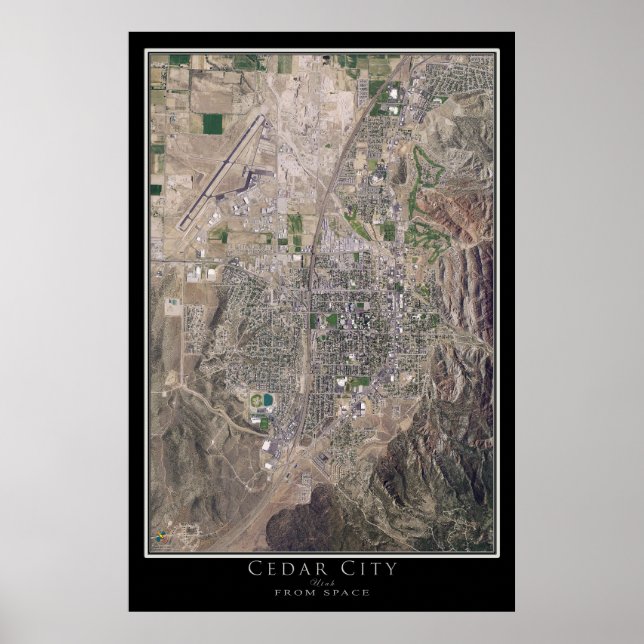 Mapa de Poster por Satélite de Cedar City Utah (Frente)