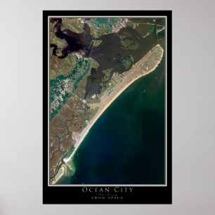 Mapa de Poster por Satélite de Ocean City New Jers