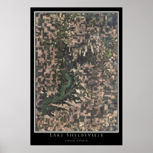 Mapa de Poster por Satélite de Shelbyville Illinoi