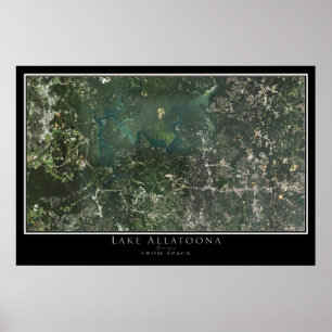 Mapa de Poster por Satélite do Lago Allatoona Geor