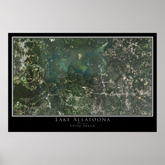 Mapa de Poster por Satélite do Lago Allatoona Geor (Frente)