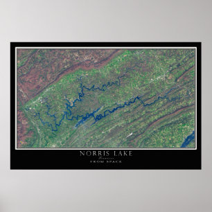 Mapa de Poster por Satélite do Norris Lake Tenness