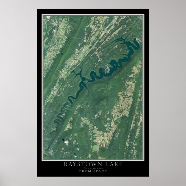 Mapa de Poster por Satélite do Raystown Lake Pensi (Frente)