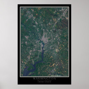 Mapa de Poster por Satélite do Washington DC