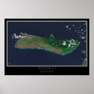 Mapa de Poster por Satélite para o Havaí da Ilha M
