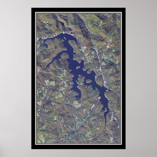 Mapa de Poster por Satélite para o Lago Glenville  (Frente)