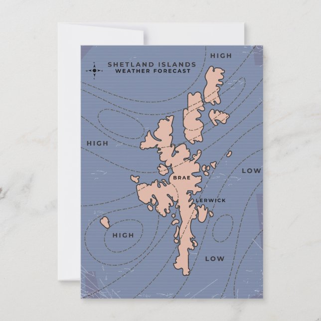Mapa de previsão do tempo das Ilhas Shetland (Frente)