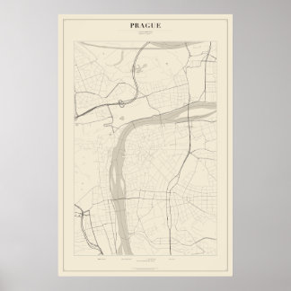 Mapa de Rua de Praga em Poster