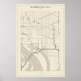 Mapa de Rua de Washington DC Poster