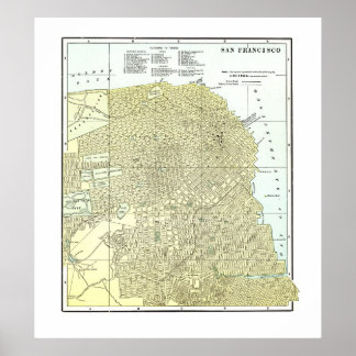 Mapa de São Francisco em 1891 - Poster
