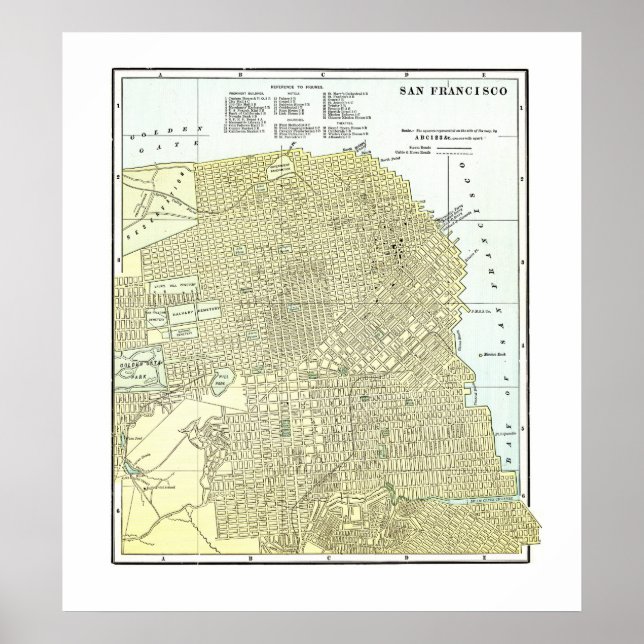 Mapa de São Francisco em 1891 - Poster (Frente)