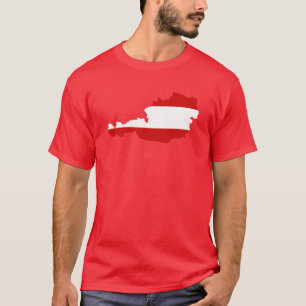 Mapa de Sinalizador da Áustria - Camisa T