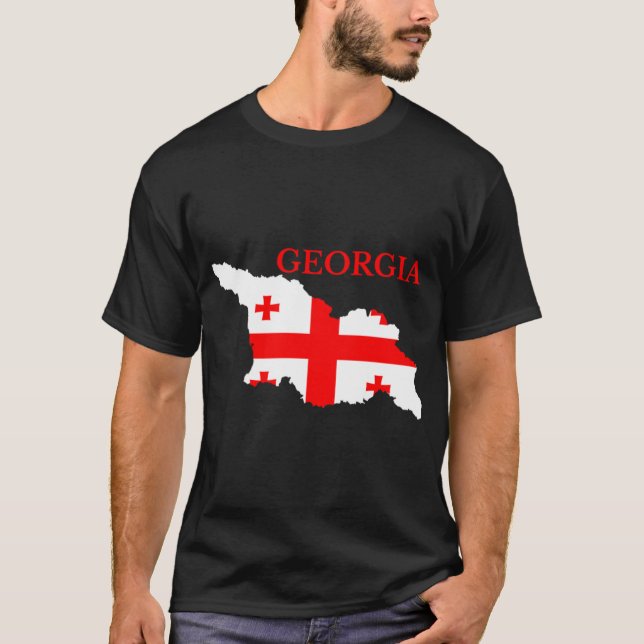Mapa de Sinalizador do País Geórgia - T-Shirt (Frente)