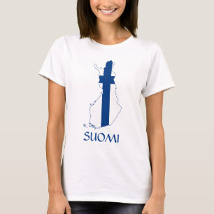 Mapa de Sinalizador Finlandês "SUOMI" T-Shirt 
