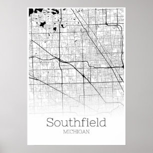 Mapa de Southfield - Michigan - Poster do Mapa da 