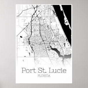 Mapa de St Lucie do porto - Florida - poster do
