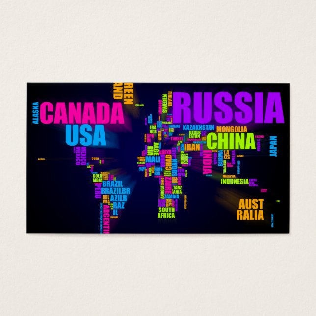 Mapa de texto do mundo (Frente)