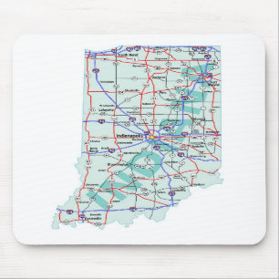 Mapa de um estado a outro Mousepad de Indiana