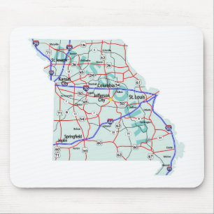 Mapa de um estado a outro Mousepad de Missouri