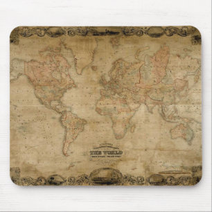 Mapa de Velho Mundo Mousepad do vintage c1847