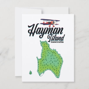 Mapa de viagem antigo da Ilha Hayman.