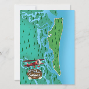 Mapa de viagem da Amelia Island.