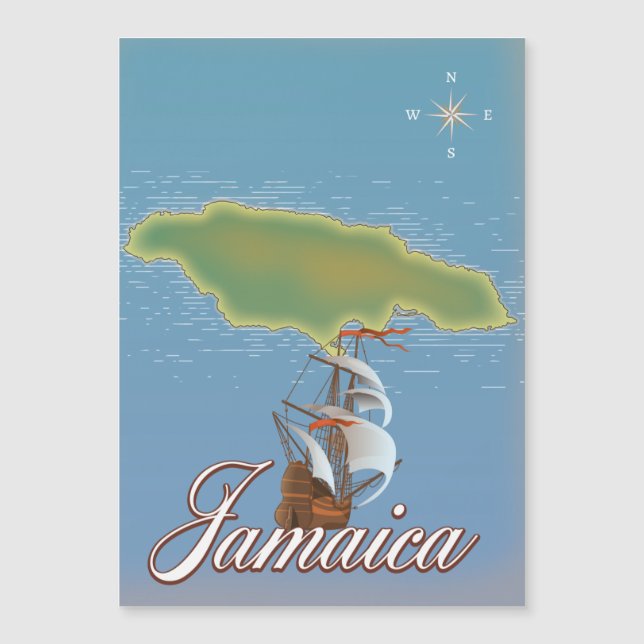 Mapa de viagem da ilha jamaicana (Frente)