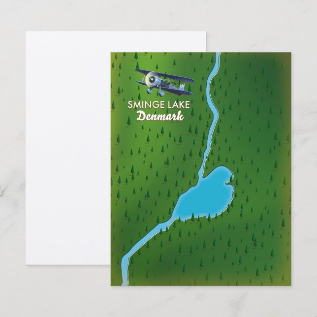 Mapa de viagem do Lago Sminge Dinamarca (Frente/Verso)