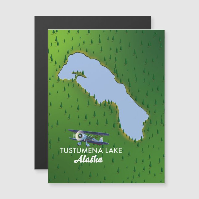 Mapa de viagem do Lago Tustumena (Frente/Verso)