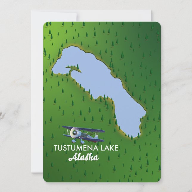 Mapa de viagem do Lago Tustumena (Frente)