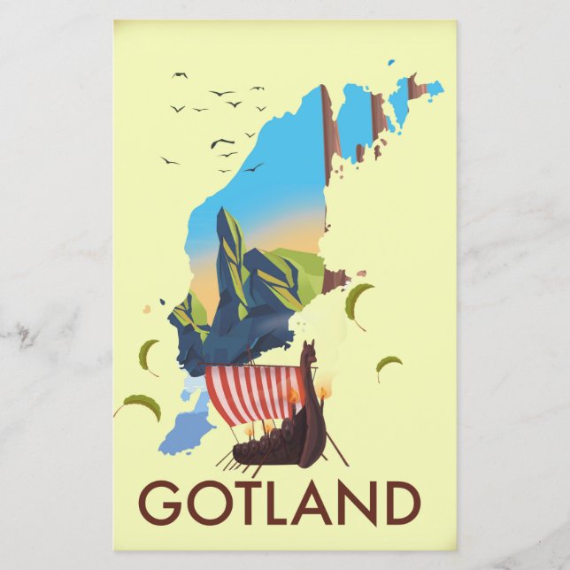 Mapa de Viagem do Mar Báltico de Gotland (Frente)